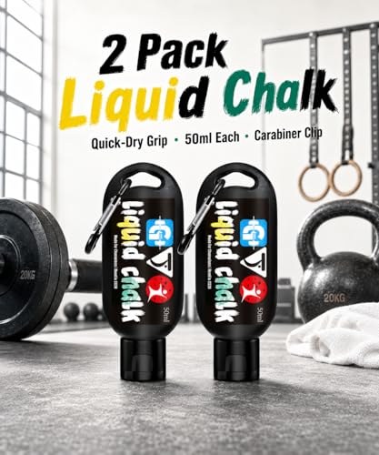 Liquid Chalk Mess-Free Gym Chalk 7’s Quick-Drying for Weightlifting, Gymnastics, Rock Climbing, Pole Dancing Sweat Resistant and Long Lasting for Stronger Hand - style: 2*1.69OZ