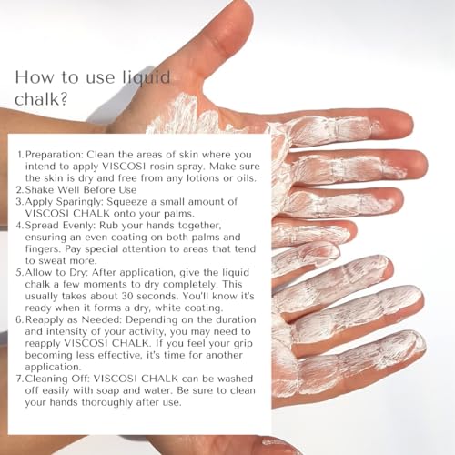 Viscosi Liquid Chalk (HARD) 50 ml, 2-Pack (1,7oz+1,7oz) - Premium Pole Grip for Pole Dancing, Aerial Silks, Climbing, Gymnastics, and More. Enhanced Grip Aid for Secure and Confident Performance. Pole Dancing Chalk, Climbing Chalk, Gym Chalk