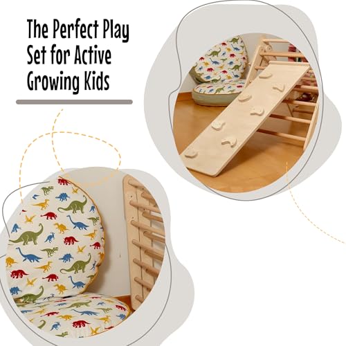 Montessori Wooden Climbing Set for Kids | Montessori Climbing Triangle Climbing Dome Ramp and Pillow | Montessori Climbing Frame Set for Toddler | Montessori Playground | Kids Play Gym(Space) - style: Space