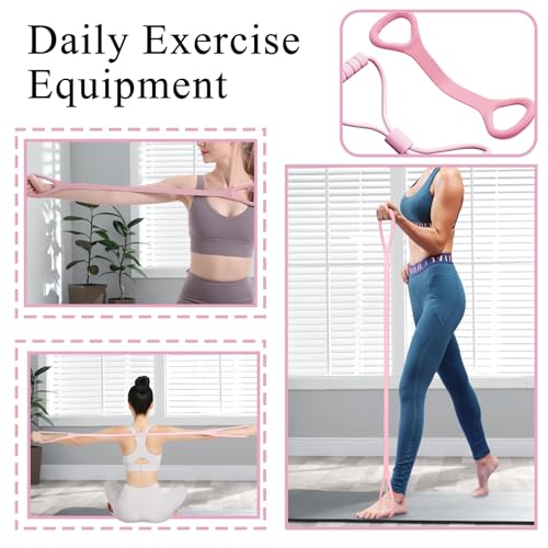 2 Pack Figure 8 Resistance Band, Workout Stretch Bands for Exercise, Arm Back Shoulder Fitness Elastic Rope Equipment for Yoga Pilates Physical Therapy Stretching Training - color: 2Pcs