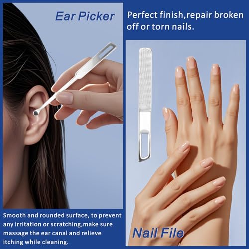 DIGNITY Fingernail & Toenail Clipper Set with Case,4 Pcs Set | Wide Jaw opening,Sharp Blade,with Catcher & Lock,Ideal for Thick & Ingrown Nails - color: Tool Box Nail Clippers