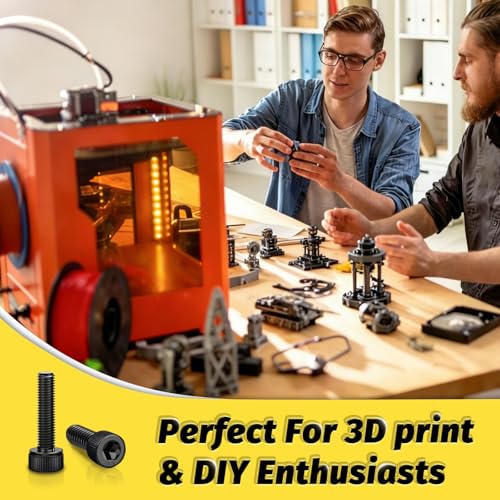 Kadrick Metric Screws Assortment,860PCS M6 M5 M4 M3 Screw Kit, Suitable for 3D Printing DIY,Hex Socket Head Cap Bolts Nuts and Washers Kit, Grade 12.9 Alloy Steel, Black Zinc Plated,Anti Rust Upgrade - size: M3-M6 860Pcs