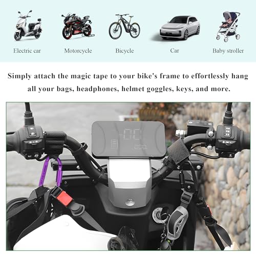 2PCS Hook for Hanging Helmet Goggle Headsets Bags, Heavy Duty Carabiner Clip, Adjustable Strap Hook for Scooter (Purple) - color: Purple