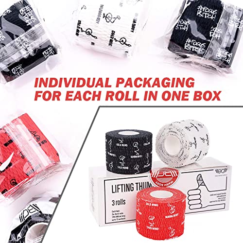 WARM BODY COLD MIND 1.85" Weightlifting Thumb Tape - Hook Grip Tape for Powerlifting, Cross Training, Gym Tape, Workout, Weight Lifting Tape, Athletic Finger Wrap (Red 6 Rolls) - color: 6 Rolls Red