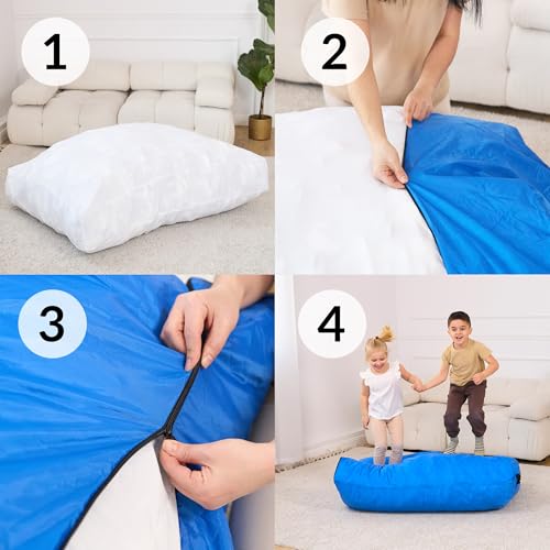 Crash Pad for Kids Sensory | Big 5Ft x 5Ft, 3Ft x 4Ft, 3Ft x 3Ft Or 2Ft x 2Ft | Autism Sensory Crash Mat for Jumping Play | Crashpad | Soft Foam Landing Pad | Giant Mat Pillow | Climbing, Gymnastics - size: Small