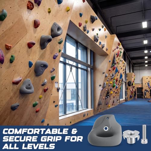 Lewtemi Large Rock Wall Climbing Holds Climbing Wall Grips with Screw-On Ring Jug and Mounting Hardware for Beginner Rock Climbers Indoor & Outdoor Training Grip(1 Pcs)