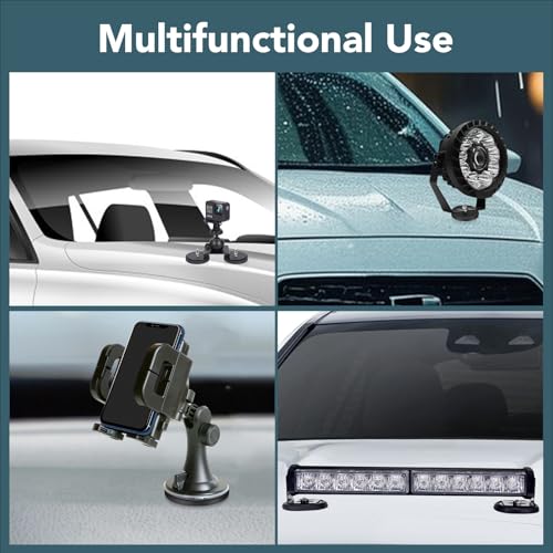 DIYMAG Round Rubber Coated Magnets Heavy Duty,6pcs 1/4in Screw Hole Stud | Strong Rare Earth Magnets with Flat Base, for Mounting Magnetic License Plate Holders, Cameras, Vehicles, Rock Lights,Dispaly - size: 1/4in-30LB-1.69in