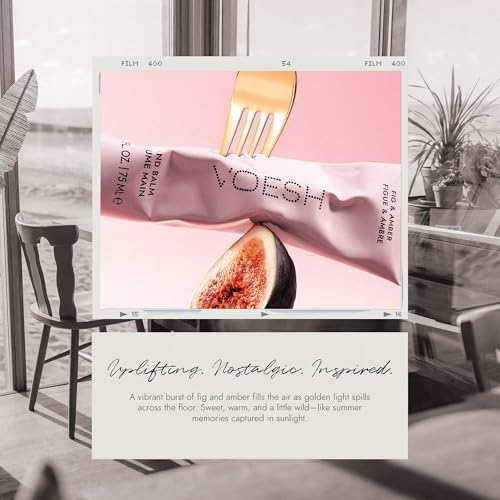 VOESH Vegan Hand Balm – K-Beauty Korean Skincare Hand Cream for Dry Hands – Non-Greasy Fast-Absorbing Moisturizer with Turmeric Mango Butter and Squalane – 1 oz Travel Size (Fig & Amber)