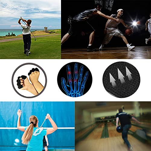 ELANE 40PCS Finger Sleeve Protective Sleeve, Thumb Sleeve Support Finger Sleeve Elastic Thumb Sleeve, Protect Joints, Suitable for Sports, Basketball, Tennis, Fitness, Bowling, Black and Rose - color: black+rosered