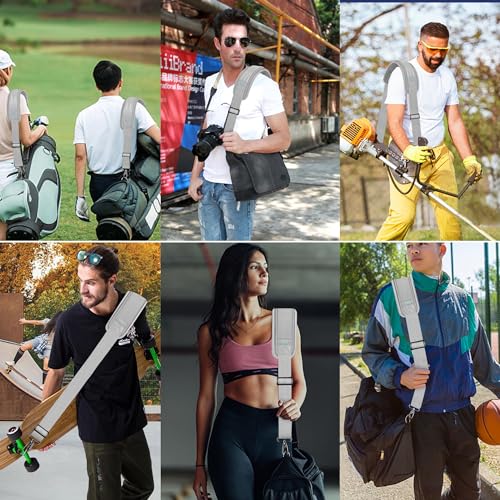 ZINMARK Shoulder Strap 59 inch, Extra-Thick Fixed Cushion Pad and Dual Clasps Universal Replacement Strap for Bags, Camera, Crossbody,Lawn mower -Gray - color: Gray