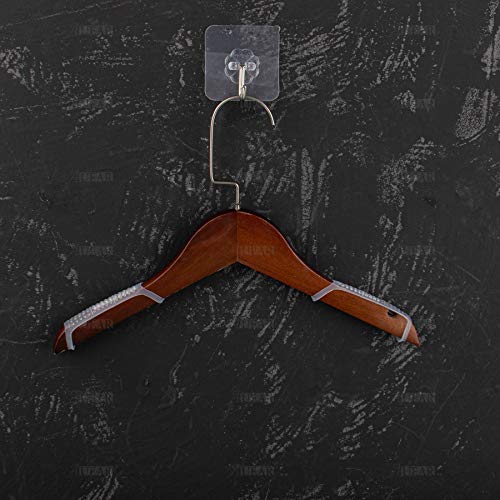 AUEAR, 100 Pack Clear Non-Slip Rubber Clothes Grips Clothing Strips for Wood Plastic Hangers Home Stores Use
