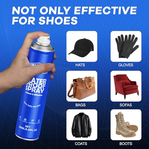 Shoe Protector Spray, Rain & Stain Waterproof Spray Nano Protectant for Sneaker, Nubuck, Canvas, Suede Shoes - color: 250ml-2pc Blue