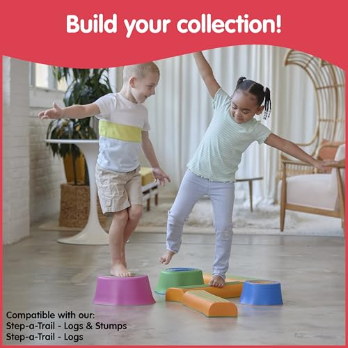 edxeducation Step-a-Trail | Stumps | Set of 3 Stepping Stones | Obstacle Course for Kids | Indoor and Outdoor | Build Gross Motor Skills | for Ages 18M+ - style: Stumps