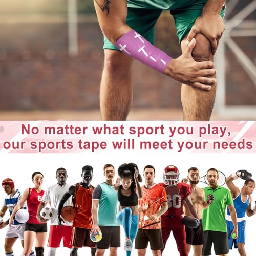 MiniInflat 2 Pcs Christian Cross Athletic Tape Sports Tape 2in x 23ft Religion Jesus Wrist Wrap for Soccer Football Baseball, Gift for Graduation Teacher Nurses Week Pentecost(Purple,Crosses) - color: Purple, style: Cross