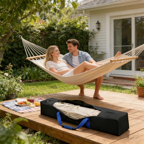 Hammock Storage Bag Heavy Duty Waterproof, 62''L x 10''W", Portable Steel Hammock Stand Carrying Bag with Zipper Closure, Black