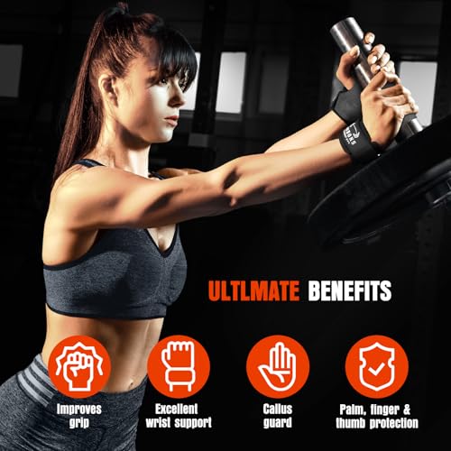 Weight Lifting Wrist Straps, Gym Straps Weight Lifting for Deadlift and Powerlifting, Double Layer Leather Wrist Wraps with Padded Cushion Wrist Loop, Weightlifting Grips for Men and Women - color: Grey