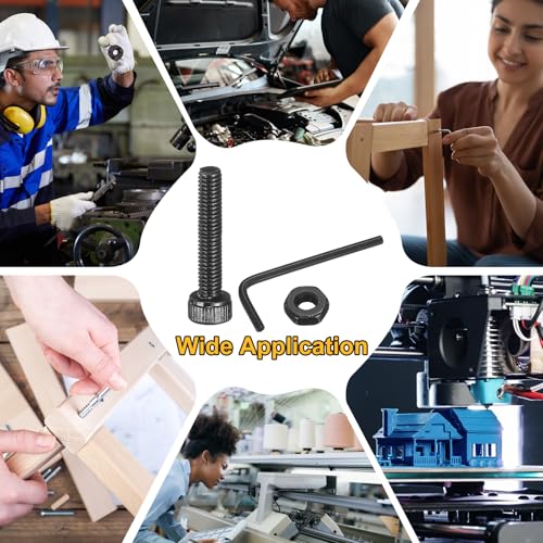 uxcell 30Pcs Hex Socket Head Cap Screws Bolts with Nuts, M3x16mm 304 Stainless Steel Socket Drive Machine Screws Bolts with Hex Wrench, Full Threaded, Black - size: M3x16mm