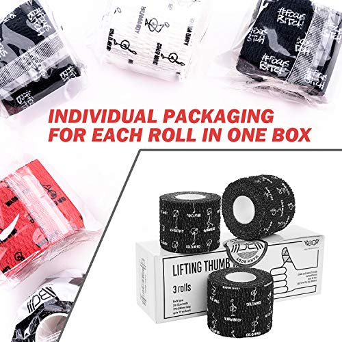 WARM BODY COLD MIND 1.85" Weightlifting Thumb Tape - Hook Grip Tape for Powerlifting, Cross Training, Gym Tape, Workout, Weight Lifting Tape, Athletic Finger Wrap (Mix V3 3 Rolls) - color: 3 Rolls Mix V3