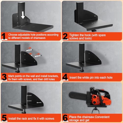 Universal Chainsaw Wall Mount Holder β Heavy Duty Steel Rack for Stihl & Most Chainsaws, ππππππ Capacity, Multi-Functional Garage & Workshop Organizer by Zejoot