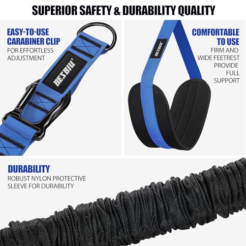 Pull Up Assistance Bands 260lbs, Heavy Pull Up Bands Resistance Bands for Pull Ups Working Out with Feet Rest, Pull Up Bar Bands Assistance Bands Strength Training Workout Equipment, Height Adjustable - color: Blue