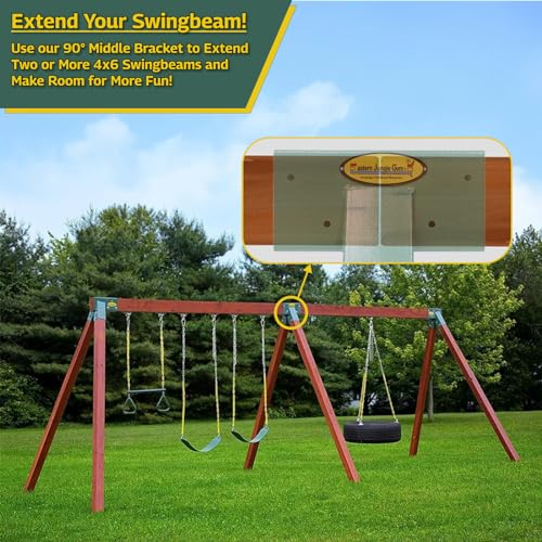 Eastern Jungle Gym Swing Set Bracket Kit with 1 Easy 1-2-3 A-Frame Brackets and 1 Easy 1-2-3 A-Frame Middle Bracket | Swing Set Bracket Kit | Heavy Duty DIY Swing Set Hardware for Outdoor Playset Frame - style: Swing Set Bracket Kit (A-Frame Bracket + A-F