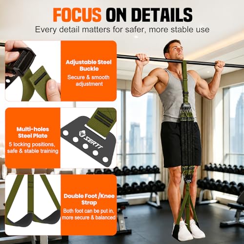 SERTT Adjustable Pull Up Assistance Band, Heavy Duty Assisted Pull Up Bands Support 375lbs, Upgrade Pull Up Bar Resistance Band for Assist Pullup Home Gym Strength Training - color: Green