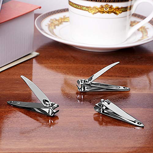 Mudder 28 Pcs Fingernail Nail Clippers Bulk Stainless Steel Toenail Clippers Thick Portable Travel Manicure Kit for Men and Women(Simple Style) - style: Simple Style