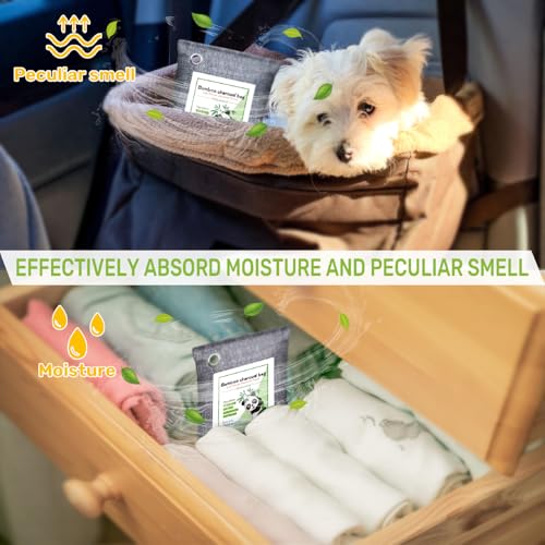 Activated Charcoal Odor Absorber for Strong Odor, Basement, Cars, Closets, Shoes, Smoke. 8 Pack Bamboo Charcoal Air Purifying Bags Deodorizer Odor Eliminator for Home - style: 8 Pack