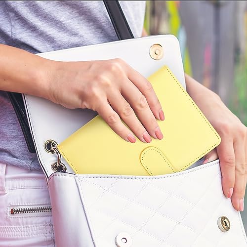 SKYDUE Budget Binder with 8pcs Zipper Envelopes, Money Organizer for Cash with 12pcs Expense Budget Sheets & 24 Blak Sticky Labels, Budget Book with Cash Envelopes, Yellow, A6 (1008HYJ-HZ_A6Yellow) - color: Yellow