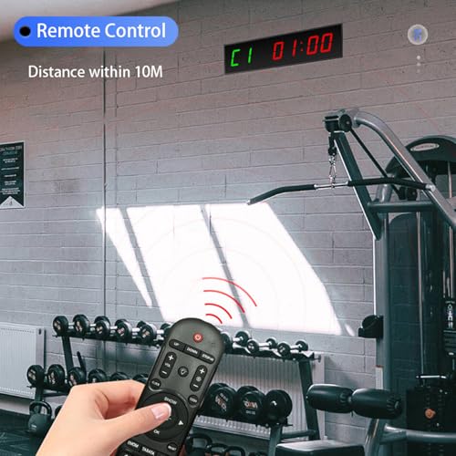 12" Digital Wall Alarm Clock Timer for Interval Workout with Countdown/Up Stopwatch, Gym Interval Timer, Tabata EMOM Remote Control for Home Gym Boxing MMA Fitness - color: Gym Timer - 01