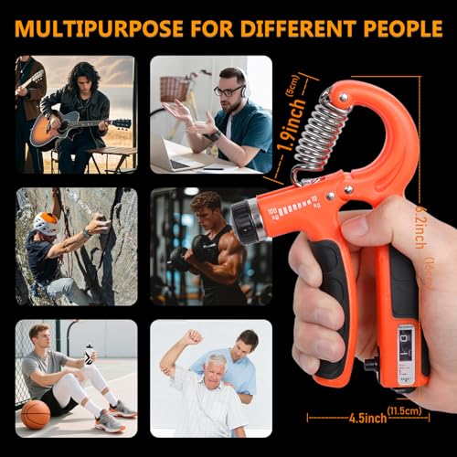 JKSHMYT Grip Strength Trainer Kits (5 Pack), Adjustable Resistance Forearm Strengthener, Hand Gripper Strengthener for Muscle Building