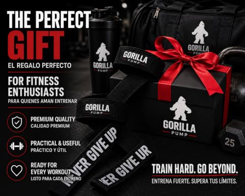 Pair of Deluxe Straps for Weights, Dumbbells, Gym and Crossfit with Non-Slip Grip and Durable Never Give Up Design - color: Black