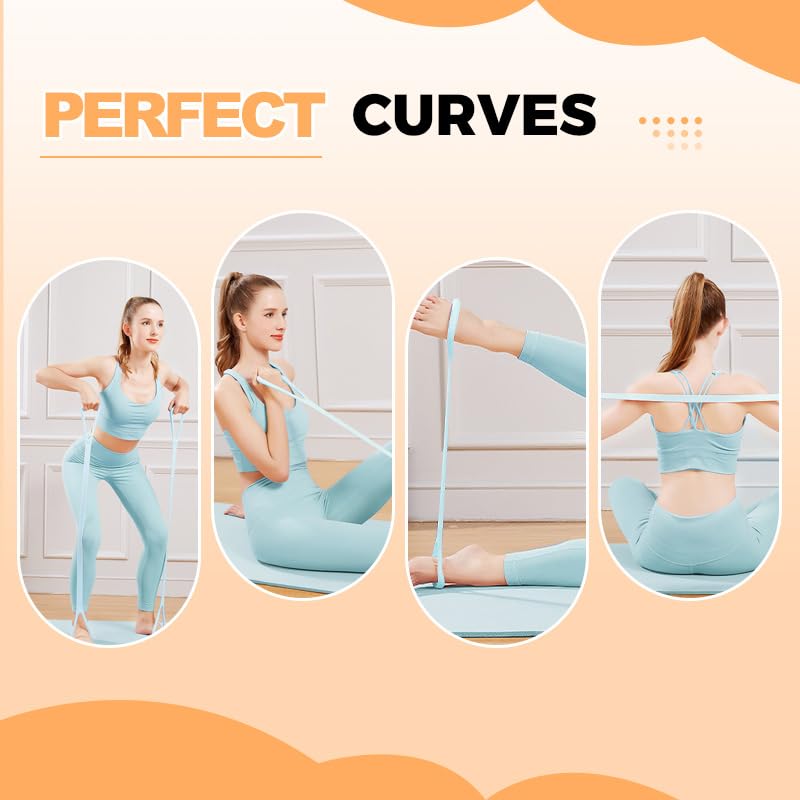 2026 New Figure 8 Resistance Band with Handles, Elastic Bands for Working Out,Arm,Back,Shoulder Training Elastic Ropes,Exercise Equipment for Yoga, Pilates,Physical Therapy Stretching - color: Pink
