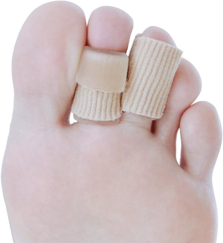 SOHLER 6 Packs Closed Toe Caps Finger Covers Sleeve Protectors, Elastic Fabric Lined with Soft Gel (Small) - size: Small