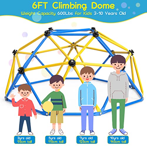 Climbing Dome Jungle Gym 6ft Outdoor Playset Kids Playground Equipment - color: Black Climbing Grips