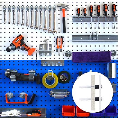 200 Pieces Pegboard Mounting Kit Wall Peg Boards Installation Accessories Pegboard Spacer Kit Includes Screws, Anchors, Spacers and Washers for 1/4-Inch Pegboard (50 Sets)