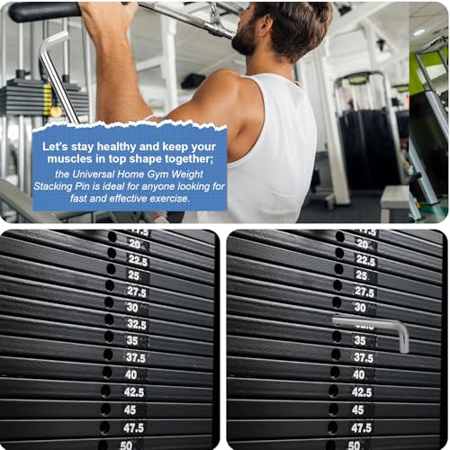 NQEUEPN Weight Stack Pin, 3/8 Inch Diameter Weight Loading Pin L Shaped Stack Extender Selector Inserts Gym Fitness Equipment for Home Gym Accessories - size: 4.4 Inch