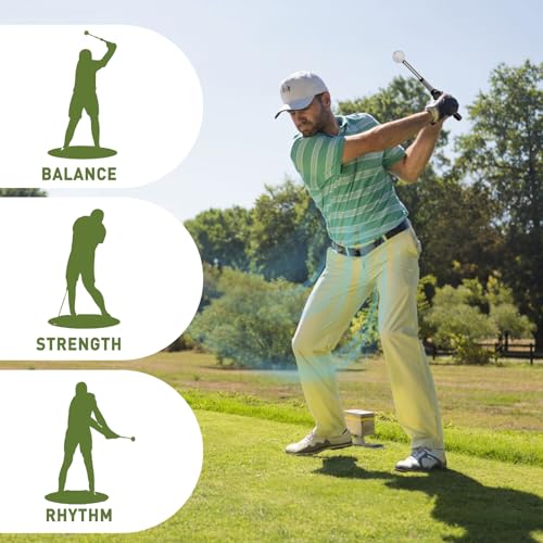 Retractable Golf Swing Training Aid, Golf Grip Trainer & Golf Swing Trainer for Warm-up, Right-Handed Golf Club for Indoor Practice, Golf Accessories - Strength & Tempo Training for Chipping Hitting - style: Left-Handed