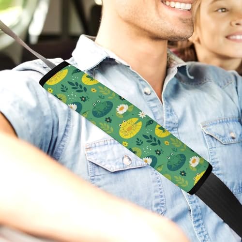 1 Pair Universal Soft and Comfortable Seat Belt Shoulder Pad for Kids, Stroller Pushchair High Chair, Cute Frogs Shoulder Protector, Anti-Slip Pad - color: Pattern 405