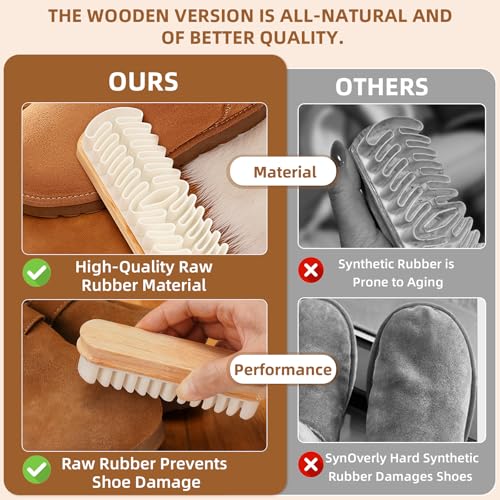Suede Cleaner Brush 2 Pack, Gentle Daily Care Brush for Suede & Nubuck Shoes, Boots, Bags, Portable Cleaner Kit for Refreshing Nap and Lifting Surface Dirt