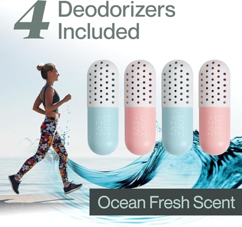 LOFT + IVY Shoe Deodorizer Balls – Ocean Fresh Scented Odor Eaters for Shoes, Gym Bags, Cars & Lockers – Compact Reusable Shoe Smell Remover Freshener Inserts – Long Lasting 4-Pack Sneaker Pills | Compact, Reusable, Long Lasting Odor Eaters — Freshener In
