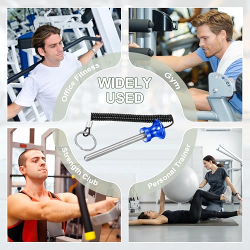 Weight Stack Pin, Weight Gym Pin Strength Training Equipment Replacement with Pull Rope for Commercial Home - color: Blue, size: 0.4 x 3.9 Inch