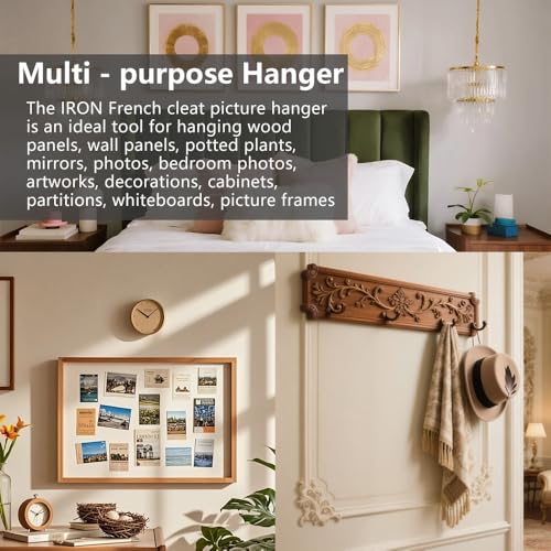 6 inches Z-Style Interlocking French Cleat Hanger,8 Pairs | Metal Picture Hanger Bracket Kit Professional Mirror Hanger for Bathroom Mirrors, Heavy Artwork & Wall Panels (8, 6 Inches) - size: 6 Inch