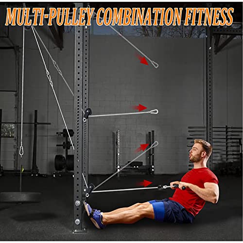 Silent Pulley 360 Degree Rotating Gym Cable Pulley Equipment Wheel with Hanging Straps and Carabiner 3.54 in Snatch Rigging Blocks Pulley Cable Machine Attachment DIY Attachment Lifting Blocks