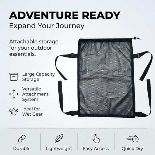 Menolana Backpack Extension Bag Large Capacity Mesh Pocket Foldable External Storage Pouch Oxford Cloth Lightweight Breathable Waterproof Side Straps Suitable