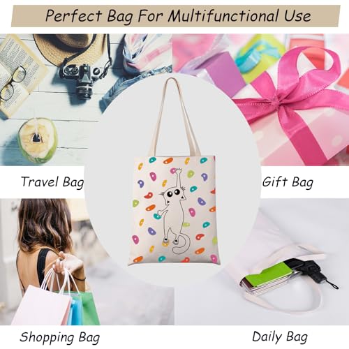 JXGZSO Rock Climbing Lover Gift Mountaineering Shoulder Bag Bouldering Canvas Tote Bag Boulderer Gift Sport Climber Gift