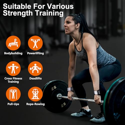 Weight Lifting Wrist Strap for Men & Women, 1 Pair | Double Layer Leather, For Deadlift and Powerlifting, Adjustable Neoprene Padded Wrist Wraps - color: Grey