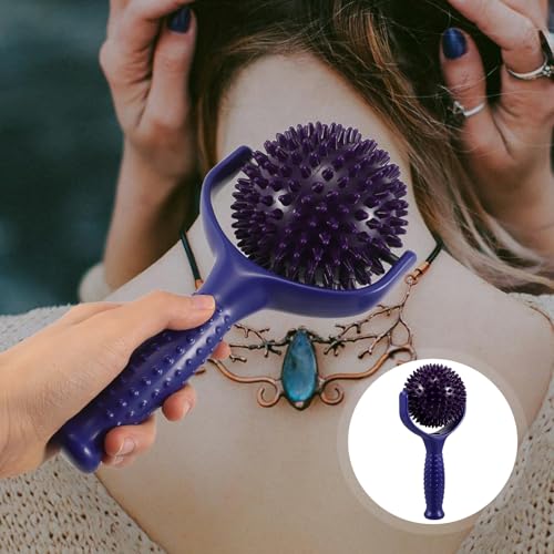 Veemoon Handheld Yoga Massage Stick with Large Spiky Balls Portable Muscle Roller for Shoulder and Leg Massage for Athletes and Muscle Relaxation