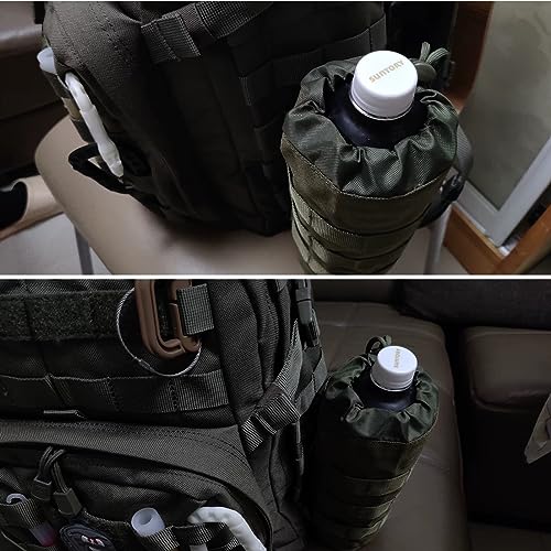 Azarxis Molle Pouches, Tactical Compact EDC Small Utility Pouch Waist Bags Sundries Storage Admin Organize Gear Gadget for Military Backpack - color: #08 Black - Water Bottle Pouch