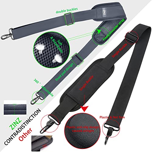 ZINZ Shoulder Strap 78" Universal Handbag Strap with Ultra-thick Fixed Padded and Dual Balanced Adjustable Buckles Shoulder Crossbody Strap for Briefcase Messenger Bag Laptop bag Luggage,Dark Gray - color: Dark Gray
